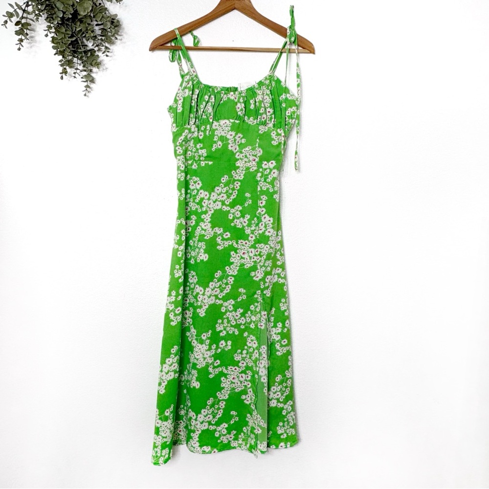 NWT URBAN OUTFITTERS • Love & Harmony green pink floral‎ midi slip dress